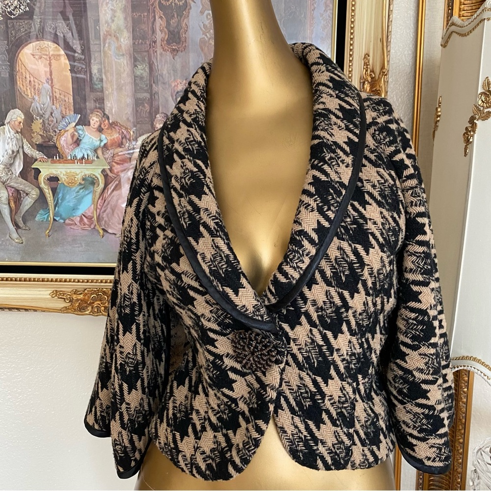 Vertigo Paris Houndstooth Cape Jacket - image 3